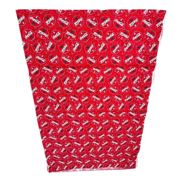 Vintage Coca-Cola Red Cotton Fabric Panel Bottle Logo Print 2 yards Quilt Crafts - Picture 1 of 4